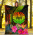 Tahiti Polynesian Premium Blanket -  Hibiscus and Banana Leaves 5