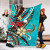 Pohnpei Premium Blanket - Tribal Flower With Special Turtles Blue Color 6