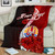 Tahiti Polynesian Custom Personalised Premium Blanket - Coat Of Arm With Hibiscus 3