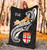 Fiji Premium Blanket- Fiji Seal  Polynesian Patterns Plumeria  (Black) 4