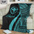 Hawaii Premium Blanket - Turquoise Polynesian Tentacle Tribal Pattern 3
