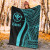 Hawaii Premium Blanket - Turquoise Polynesian Tentacle Tribal Pattern 5