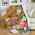 Guam Custom Personalised  Premium Blanket- Turtle Plumeria (Gold) 1
