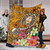 Guam Custom Personalised  Premium Blanket- Turtle Plumeria (Gold) 6