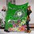 Kosrae Custom Personalised Premium Blanket - Turtle Plumeria (Green) 3