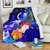 Vanuatu Custom Personalised Premium Blanket - Humpback Whale with Tropical Flowers (Blue) 1