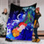 Vanuatu Custom Personalised Premium Blanket - Humpback Whale with Tropical Flowers (Blue) 6