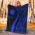 Nauru Custom Personalised Premium Blanket - Blue Polynesian Tentacle Tribal Pattern 5