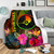 Yap Polynesian Personalised Premium Blanket -  Hibiscus and Banana Leaves 3