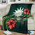 Nauru Polynesian Premium Blanket - Green Turtle Hibiscus 2