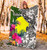 Palau Premium Blanket White - Turtle Plumeria Banana Leaf 2