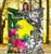 Palau Premium Blanket White - Turtle Plumeria Banana Leaf 3