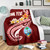 Guam Personalised Premium Blanket - Guam Seal Polynesian Patterns Plumeria (Red) 4
