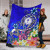 Kosrae Premium Blanket - Turtle Plumeria (Blue) 8
