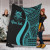 Tuvalu Custom Personalised Premium Blanket - Turquoise Polynesian Tentacle Tribal Pattern 1