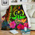 Vanuatu Polynesian Personalised Premium Blanket -  Hibiscus and Banana Leaves 1