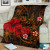 Polynesian Hawaii Premium Blanket - Humpback Whale with Hibiscus (Golden) 2