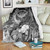 Polynesian Hawaii Premium Blanket - Kanaka Maoli Humpback Whale with Tropical Flowers (White) 1
