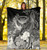 Polynesian Hawaii Premium Blanket - Kanaka Maoli Humpback Whale with Tropical Flowers (White) 5