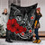 Polynesian Hawaii Premium Blanket - Humpback Whale with Hibiscus (White) 5