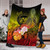 Polynesian Hawaii Custom Personalised Premium Blanket - Humpback Whale with Tropical Flowers (Yellow) 6