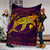 Polynesian Hawaii Premium Blanket - Whale Hawaii Map Purple Galaxy 6