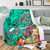 Polynesian Premium Blanket - Turtle Plumeria Turquoise Color 3