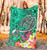 Polynesian Premium Blanket - Turtle Plumeria Turquoise Color 4