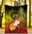 Polynesian Hawaii Premium Blanket - Humpback Whale with Tropical Flowers (Yellow) 5