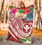 Polynesian Hawaii Kanaka Maoli Premium Blanket - Summer Plumeria (Red) 4
