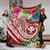 Polynesian Hawaii Kanaka Maoli Premium Blanket - Summer Plumeria (Red) 6
