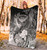 Polynesian Hawaii Custom Personalised Premium Blanket - Kanaka Maoli  Humpback Whale with Tropical Flowers (White) 4