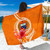 Samoa Polynesian Sarong - Orange Floral With Seal 1