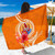 Tahiti Polynesian Custom Personalised Sarong - Orange Floral With Seal 1 Tahiti Polynesian Custom Personalised Sarong - Orange Floral With Seal 1