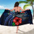 Samoa Polynesian Sarong - Blue Turtle Hibiscus 5