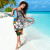 Guam Sarong White - Turtle Plumeria Banana Leaf 4