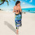 Federated States of Micronesia Sarong White - Turtle Plumeria Banana Leaf 3