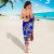 Samoa Sarong - Turtle Plumeria (Blue) 3