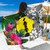 New Caledonia Sarong White - Turtle Plumeria Banana Leaf 1