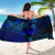 American Samoa Sarong - Turtle Hibiscus Pattern Blue 5