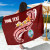 Guam Personalised Sarong - Guam Seal Polynesian Patterns Plumeria (Red) 1