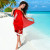 Kosrae Sarong - Tribal Flower With Special Turtles Red Color 4