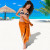 Tonga Polynesian Custom Personalised Sarong - Orange Floral With Seal 2