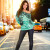 Chuuk Women Off Shoulder Sweaters - Vintage Floral Pattern Green Color 4