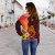 Papua New Guinea Women Off Shoulder Sweater - Tribal Tuna Fish 3