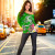 FSM Custom Personalised Women Off Shoulder Sweater - Turtle Plumeria (Green) 4