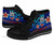 Fiji High Top Shoes Blue - Vintage Tribal Mountain Crest 3