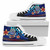 Marshall Islands High Top Shoes Blue - Vintage Tribal Mountain Crest 6