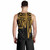 Kosrae Personalised Men Tank Top - Kosrae Seal In Heartbeat Patterns Style (Gold) 2