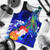 Vanuatu Custom Personalised Men Tank Top - Humpback Whale with Tropical Flowers (Blue) 1